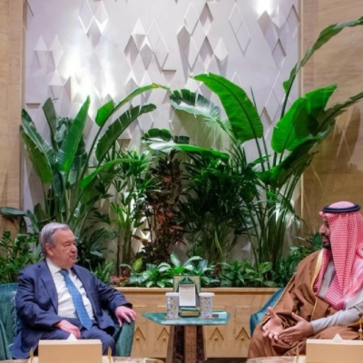 ولي العهد يلتقي غوتيريش لبحث قضايا المنطقة والسلام الدولي