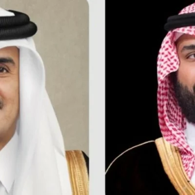 The Crown Prince and the Emir of Qatar discuss relations and regional developments